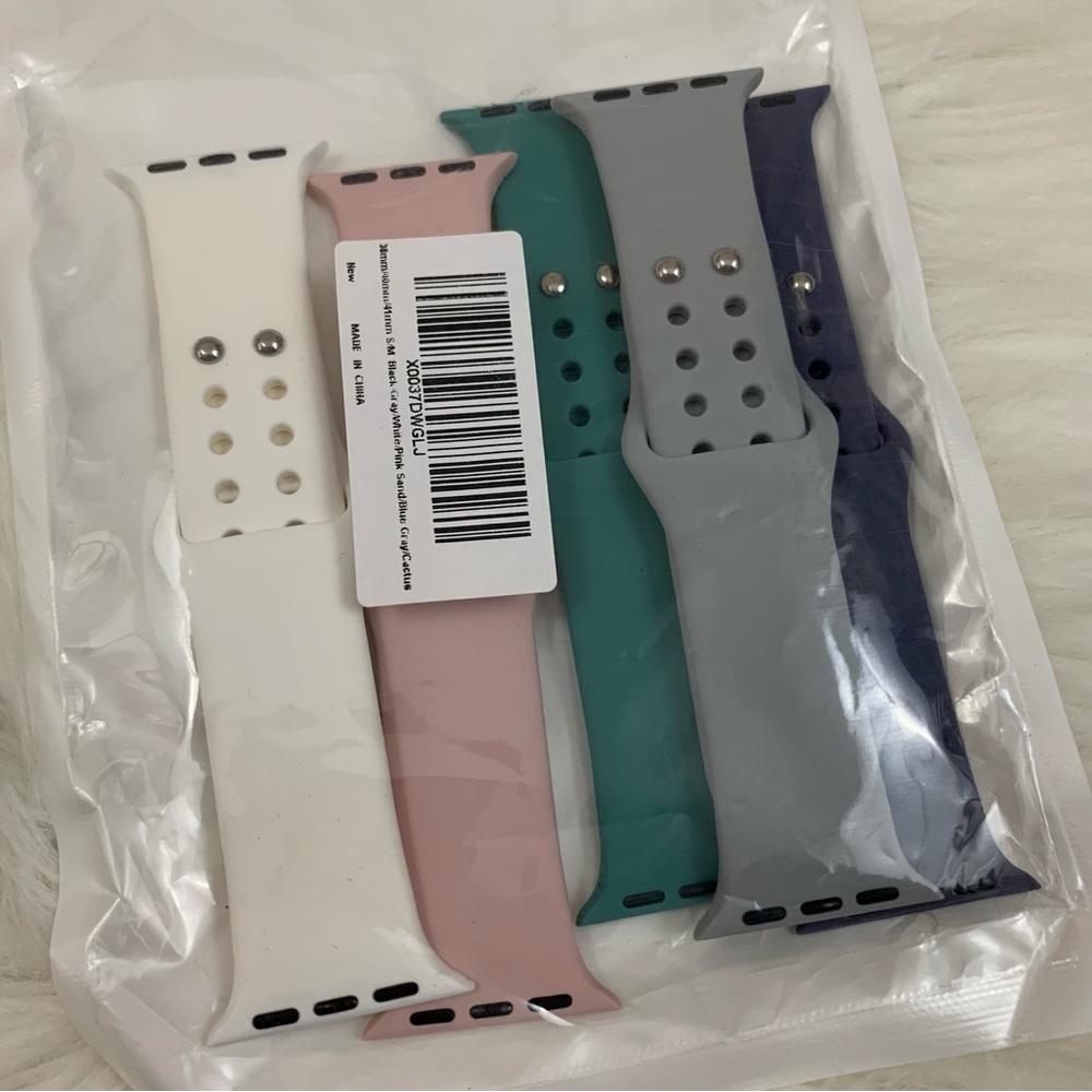 NEW 5pc Apple Watch Silicone Watch Bands 38mm